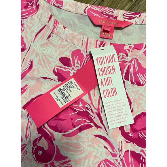 Lilly Pulitzer Lula Dress Ruffle Sleeve Flamingo Coral Reef Size Small NWT - Picture 3 of 8